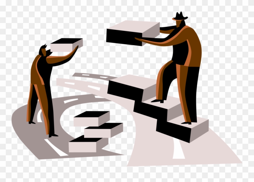 Vector Illustration Of Business Colleagues Use Teamwork - Vector Graphics Clipart
