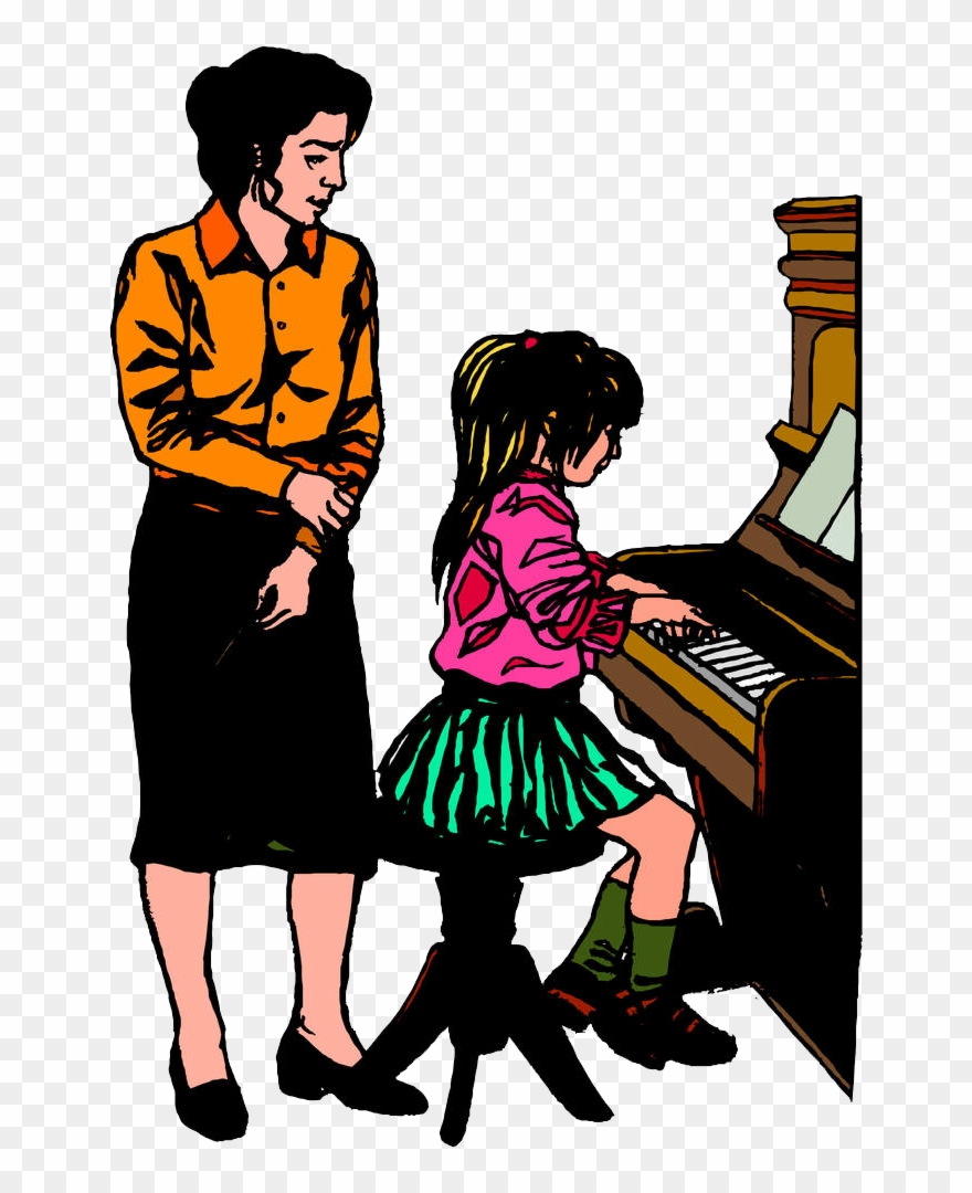 Student The Teacher Art Instruct Students To - Учитель По Пианино Clipart