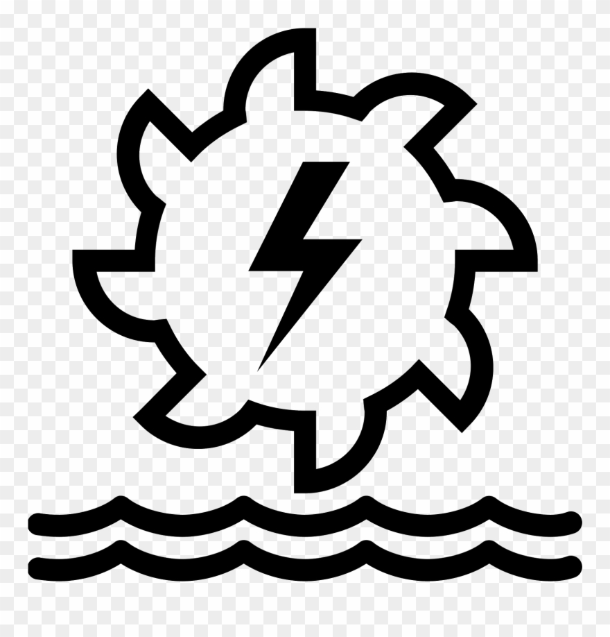 It's A Logo For Hydroelectric Power That Shows A Gear - Hydroelectric Power Plant Icon Clipart