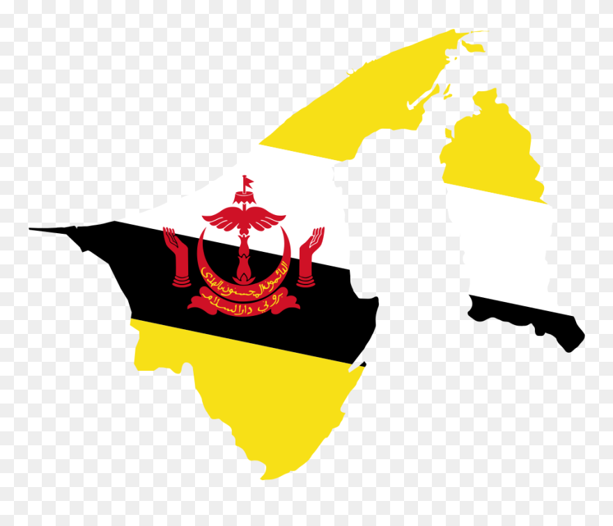 Flag Of Brunei National Flag Map - Brunei Darussalam Flag Png Clipart