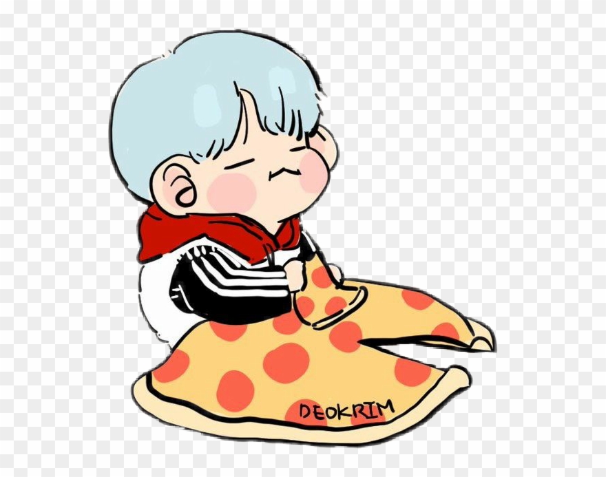Pizza Bts Yoongi Bts Chibi Kawaii Bagtansonyeondan - Bts Suga Chibi Dna Clipart