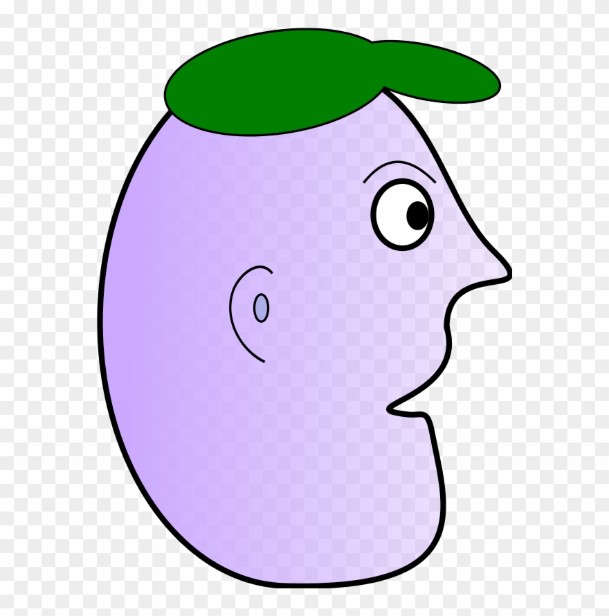Cartoon Man Face Profile Wearing Cap - Clip Art - Png Download