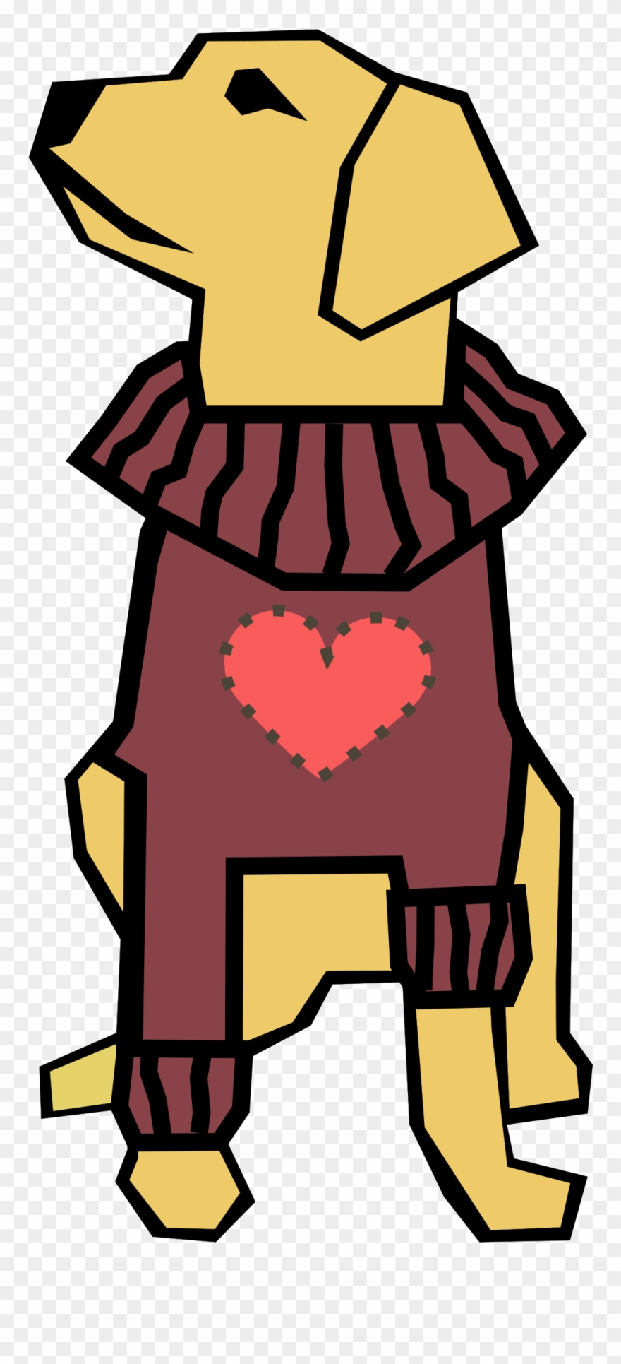 Dog Valentines Day Clipart - Dog In Shirt Clipart - Png Download