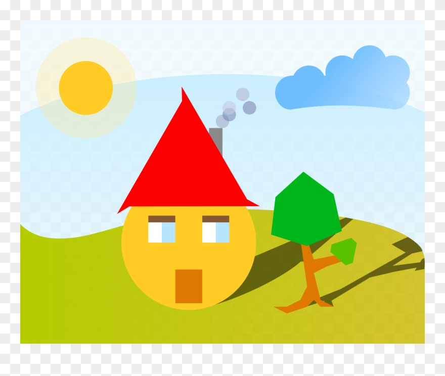 House With Face Clip Art - Clip Art - Png Download