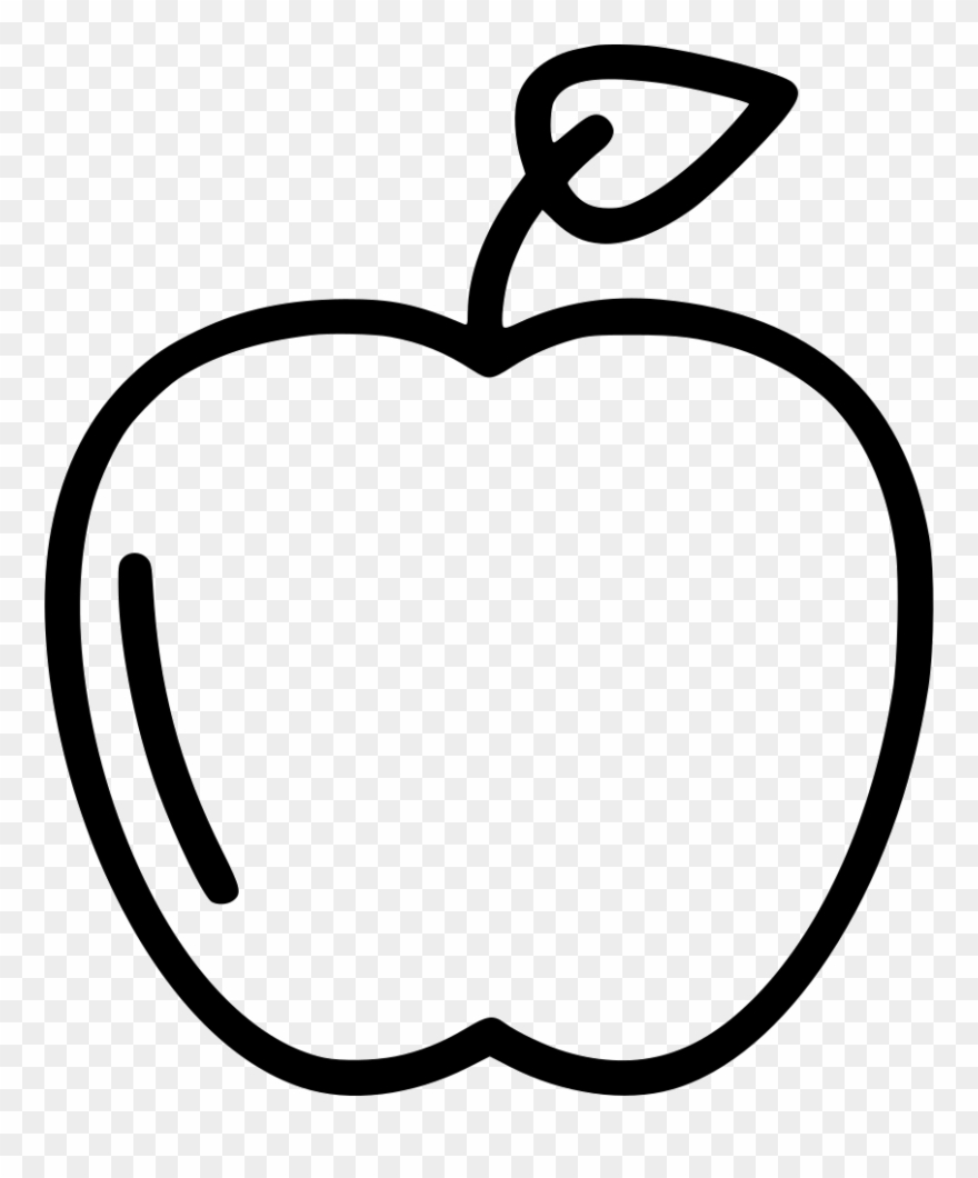 Sketch Svg Black White Fruit Png Royalty Free Library - Apple Clipart