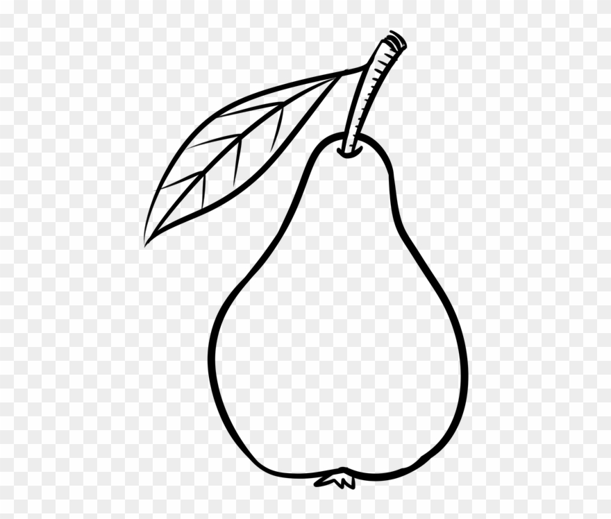Pear Fruit Clipart Black And White - Png Download