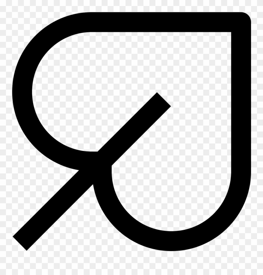 It Is A Leaf With A Large Vein Visible That Runs Into - Calligraphy Clipart