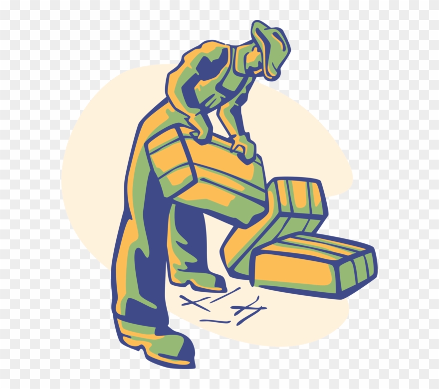 Vector Illustration Of Farmer Gathers Alfalfa Hay Harvest - Clip Art - Png Download