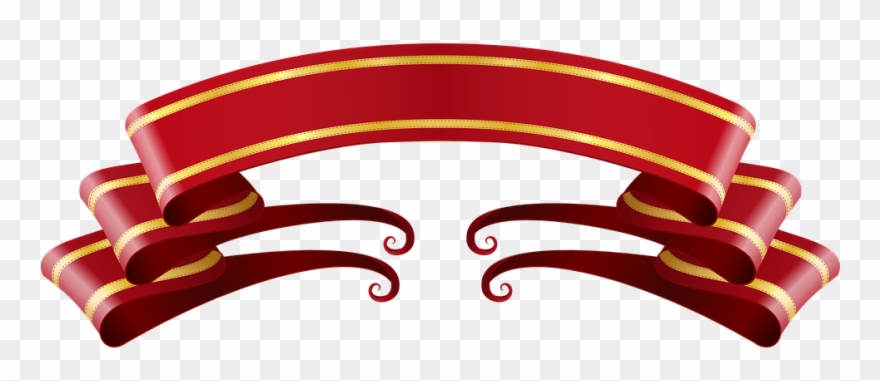 Ribbon Heart Cliparts 15, Buy Clip Art - Cinta Roja Y Dorada Png Transparent Png