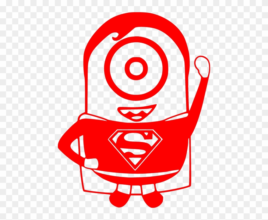 Please Note That The White Image Is A White Sticker - Minion Superman Silhouette Clipart