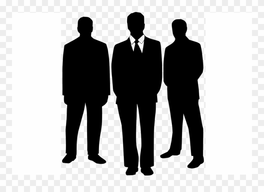 Cartoon Man In Black Suit Clipart