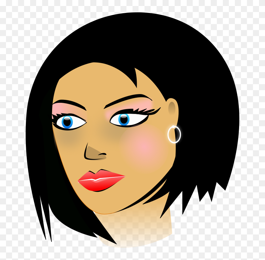 Pretty Girl Clipart 8, Buy Clip Art - Female Face Clipart - Png Download