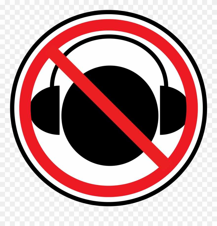 Headphone Clipart 20, Buy Clip Art - No Headphones In Workplace - Png Download