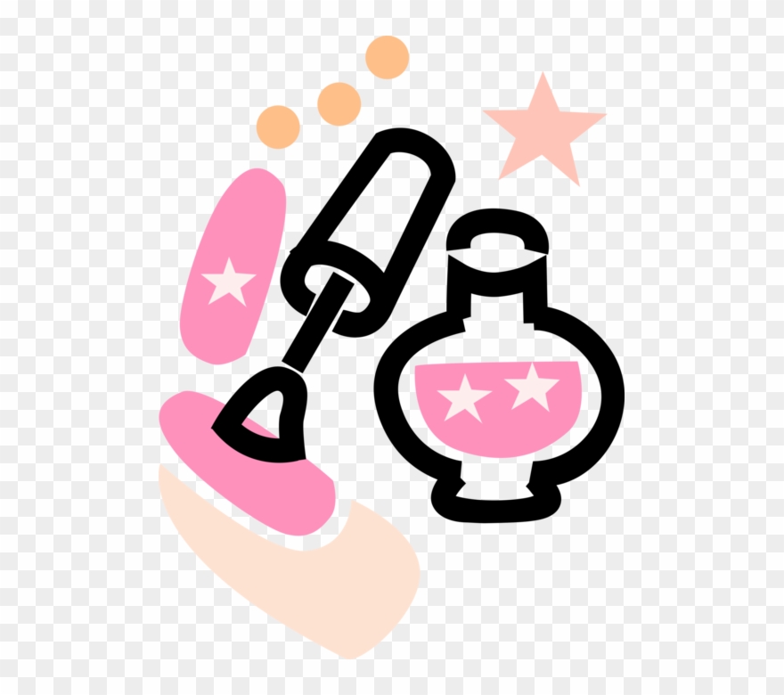 Vector Illustration Of Cosmetic Beauty Product Nail - Little Miss Glamour Girl! Bib Clipart