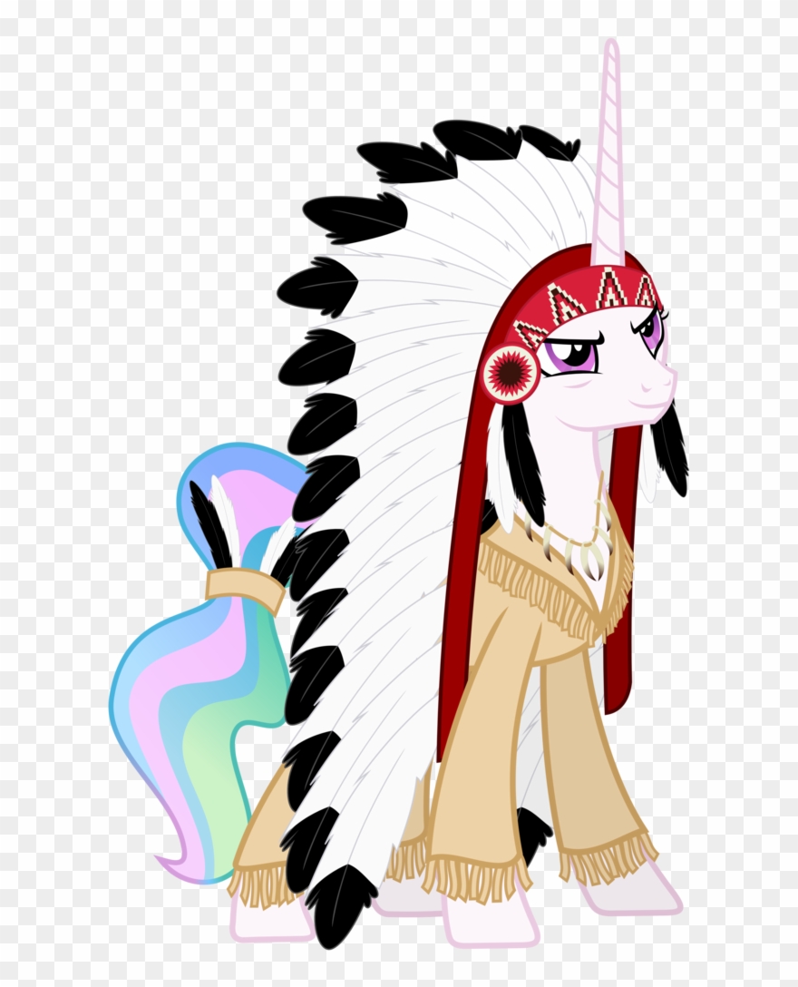 American Vector Head Dress Banner Black And White Download - My Little Pony: Friendship Is Magic Clipart