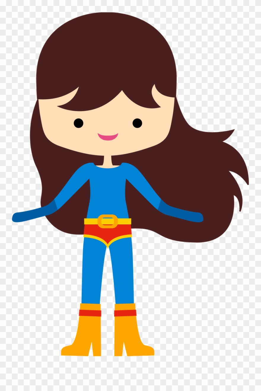 Supergirls - Minus - Brunette Girl Rocking Big Sister Square Car Magnet Clipart