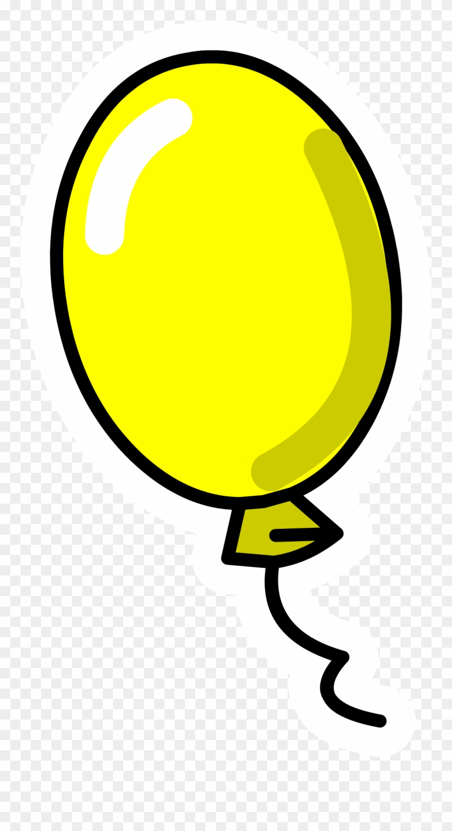 Image Balloon Club Penguin - Yellow Balloon Clipart