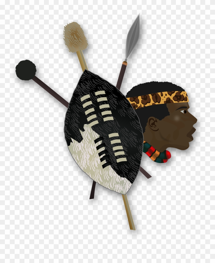 Folklore Shield Africa African Png Image - Zulu Warrior Shield And Spear Clipart
