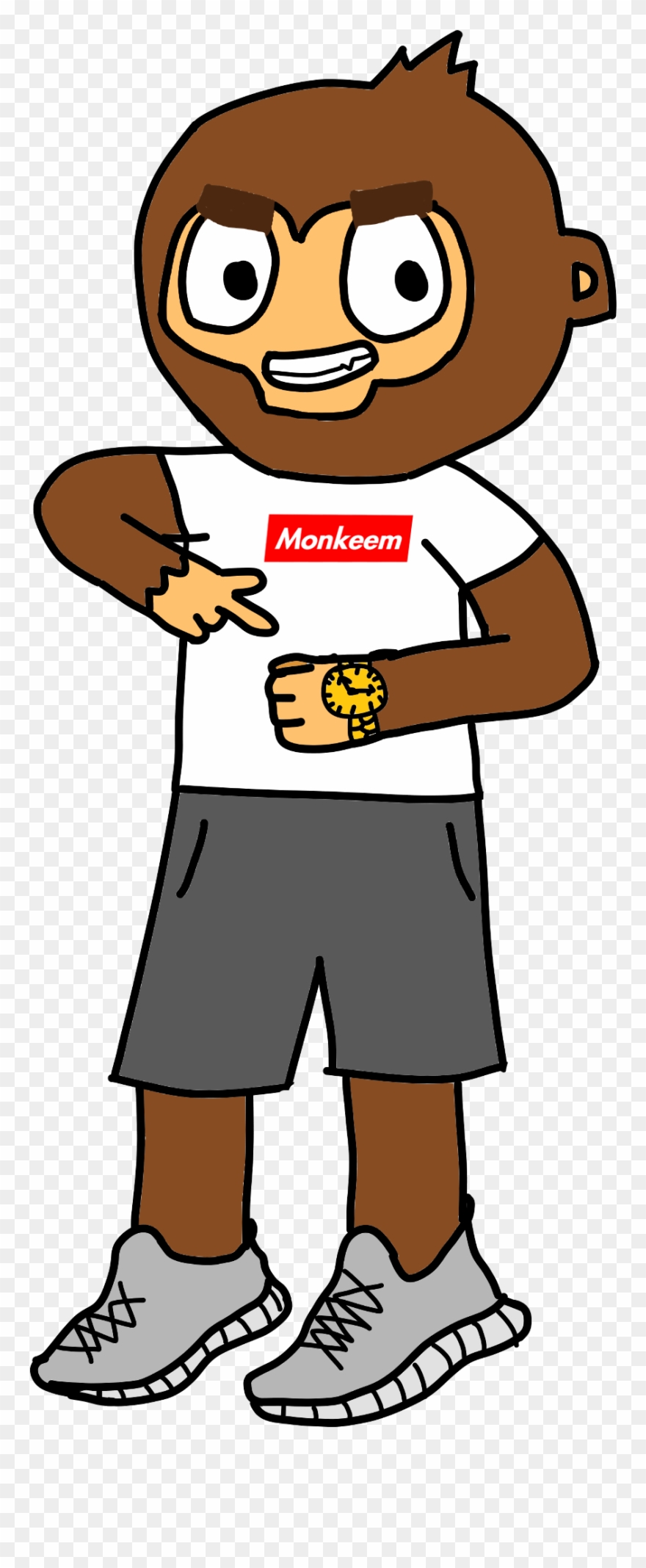 Fan Artice ⌚️monkey Flexing - Monkey Clipart