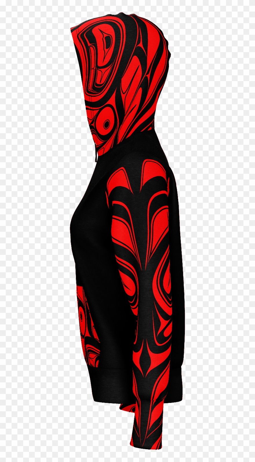 Women's Mirrored Monster Hoodie Red - Illustration Clipart