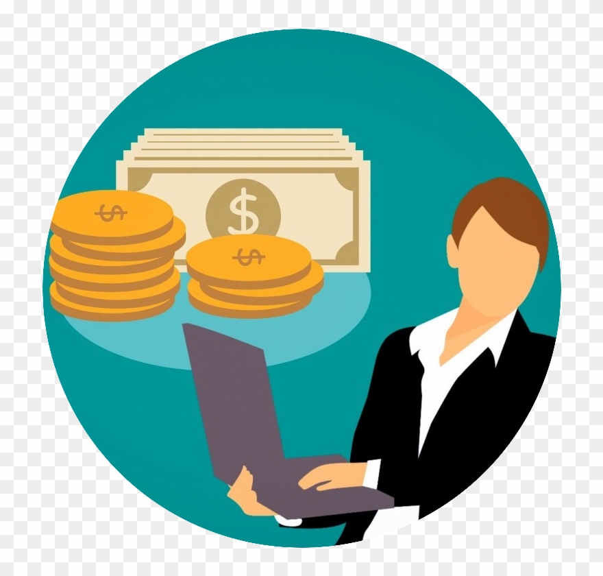 Lady Holding Laptop - My Tax Journal: Blank Lined Journal - 6x9 - Tax Day Clipart