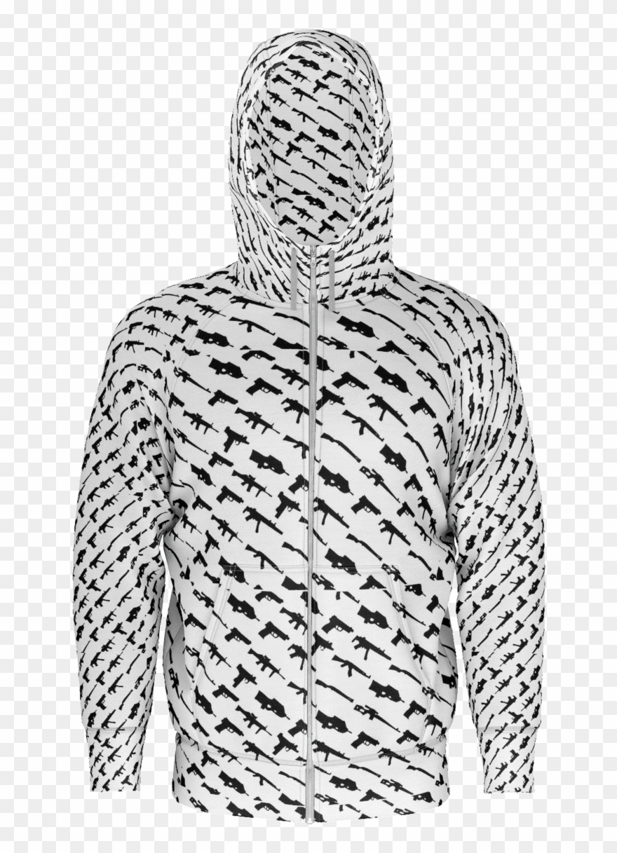 Gun Pattern Zipup Hoodie - Hoodie Hustle Clipart