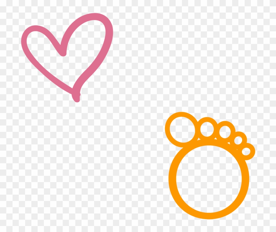 Baby Feet Heart Clipart - Clip Art - Png Download