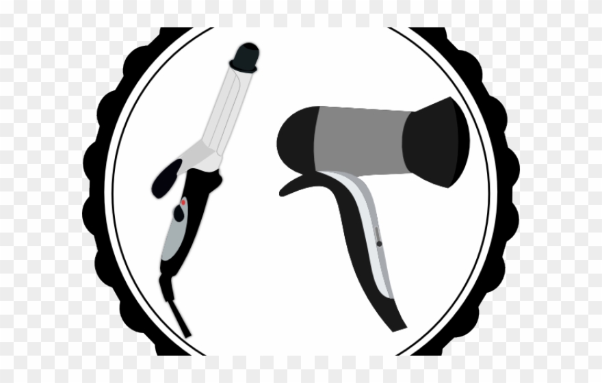 Black Hair Clipart Cosmetology - Clipart Hair Dryer - Png Download