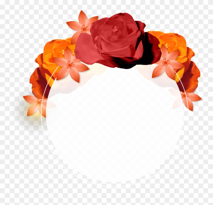 Vector Hand Painted Decoration - Flower Headband Vector Clipart
