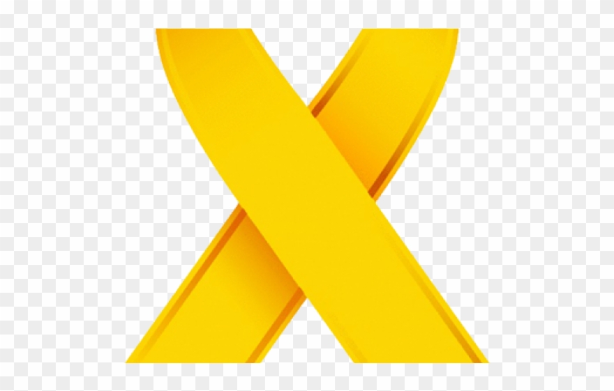 Ribbon Clipart Gold - Yellow Pediatric Cancer Ribbon - Png Download
