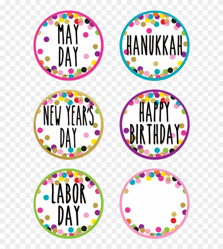 Tcr8763 Confetti Holidays And Special Events Calendar - Circle Clipart