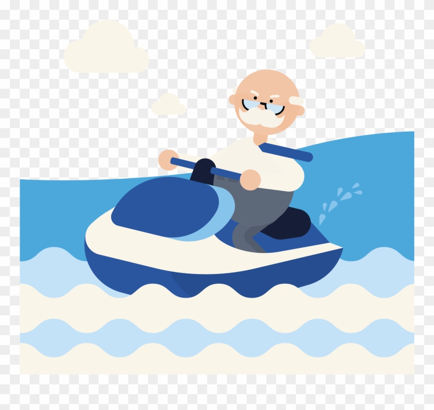 Scientist Riding On Jet Ski - Scientist Clipart