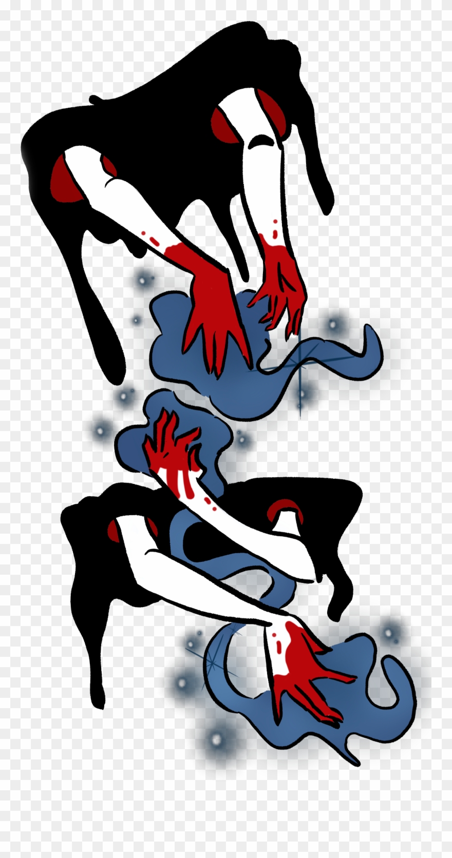 Bunkieshop Creepy - Creepy Hands Sparkle T Shirt Clipart