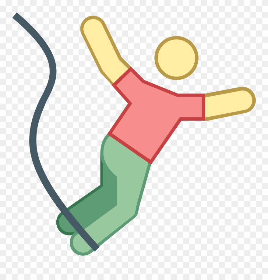 The Bungee Jumping Icon Is A Icon With A Person Falling - Icon Bungee Clipart