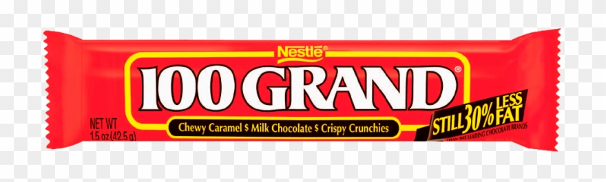 Candy Bar Clipart Just B Cause Baseball Border Clip - Nestle 100 Grand Funsize 12 Count 11 Oz - Png Download