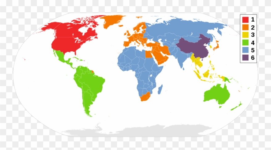 Dvd Regions - World Map Clipart