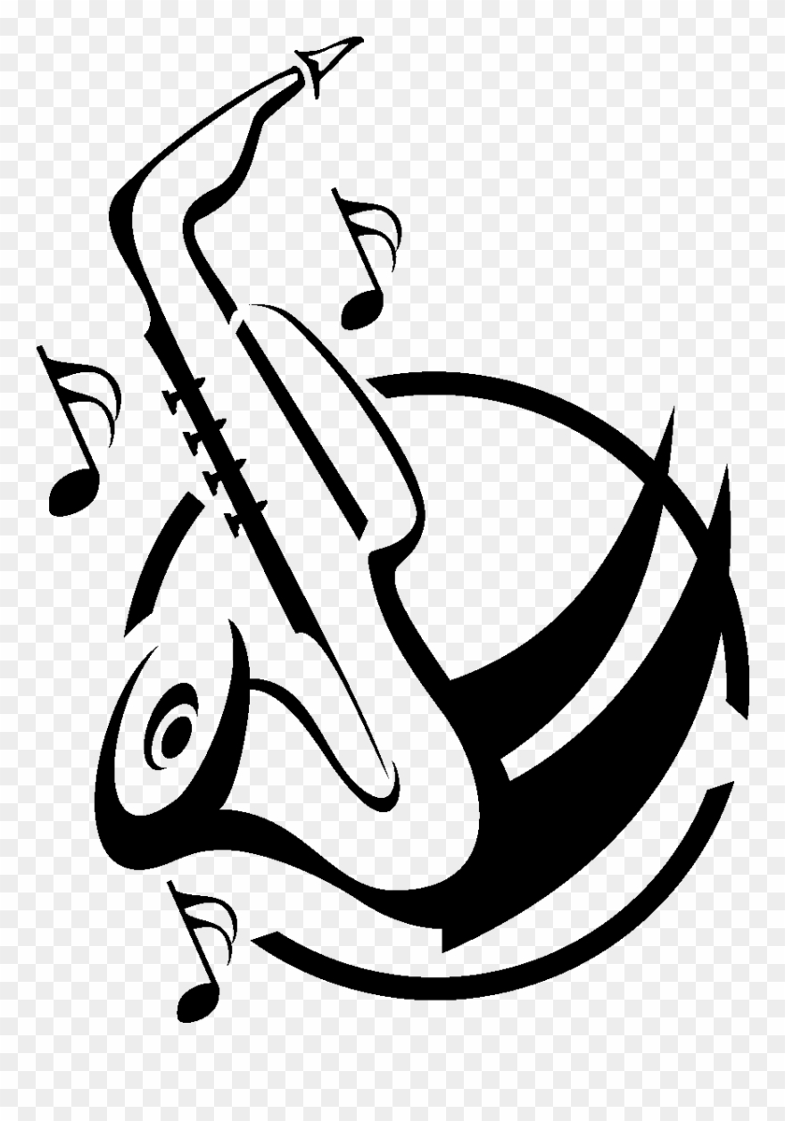 Sticker Design Saxophone Ambiance Sticker Jv083 - Music Clipart