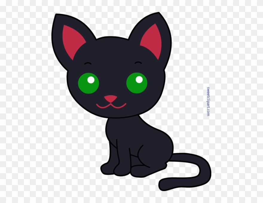 All Clip Art Archives - Cute Cartoon Black Cat - Png Download