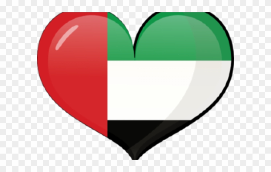 The United Arab Emirates Flag Clipart Png - Heart Transparent Png