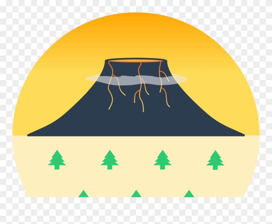 Volcano Sunset Minimal Art Branding Sunset Volcano - Dribbble Clipart