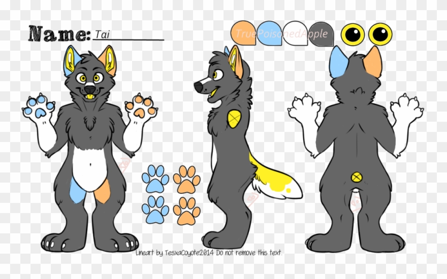 Tai By Truepoisonedapple - Wolf Fursona Reference Sheet Clipart