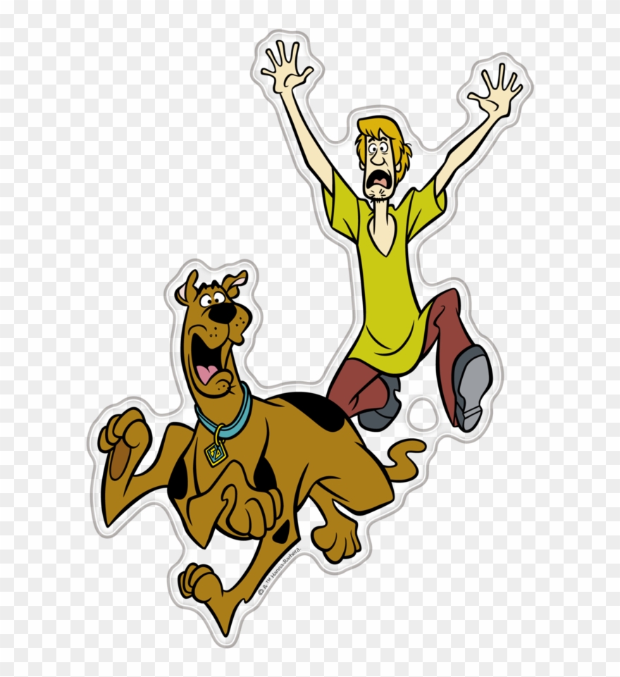 Running Scooby-doo Shaggy Auto Decal, Domed Character - Cartoon Png Scooby Doo Clipart
