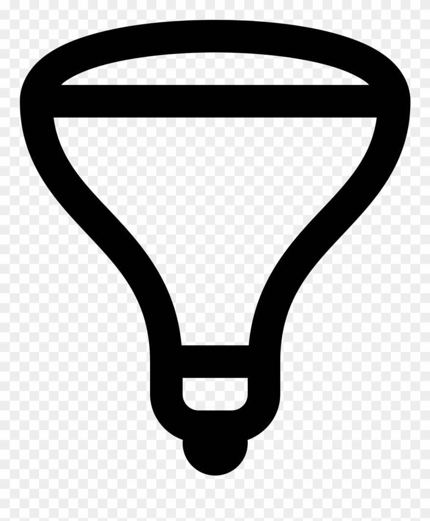 Mirrored Reflector Bulb Icon Clipart