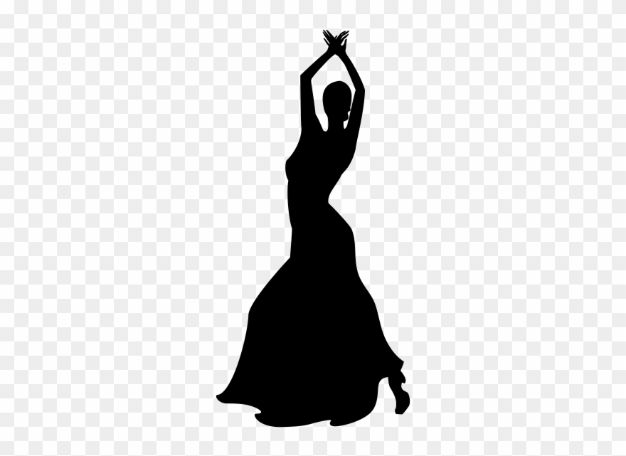 Silueta De Bailarina Flamenca - Flamenca Dancer Silhouette Clipart
