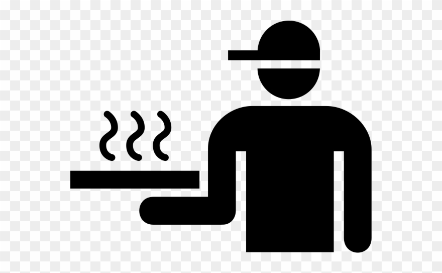 Pizza Delivery Rubber Stamp - Pizza Delivery Man Icon Clipart