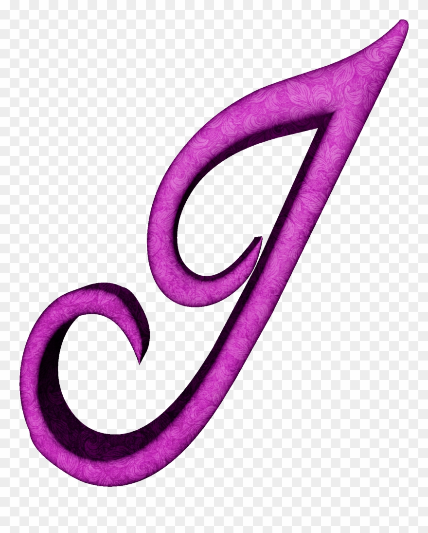 Alfabeto Estampado De Hojas En Fucsiaj Script Alphabet, - Modelos De Letra J En Color Fucsia Clipart