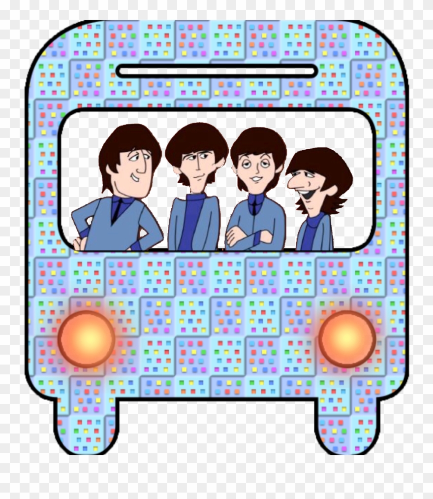 Freetoedit Beatles Cartoon Bus Transportation Bluebus - Bus Clipart