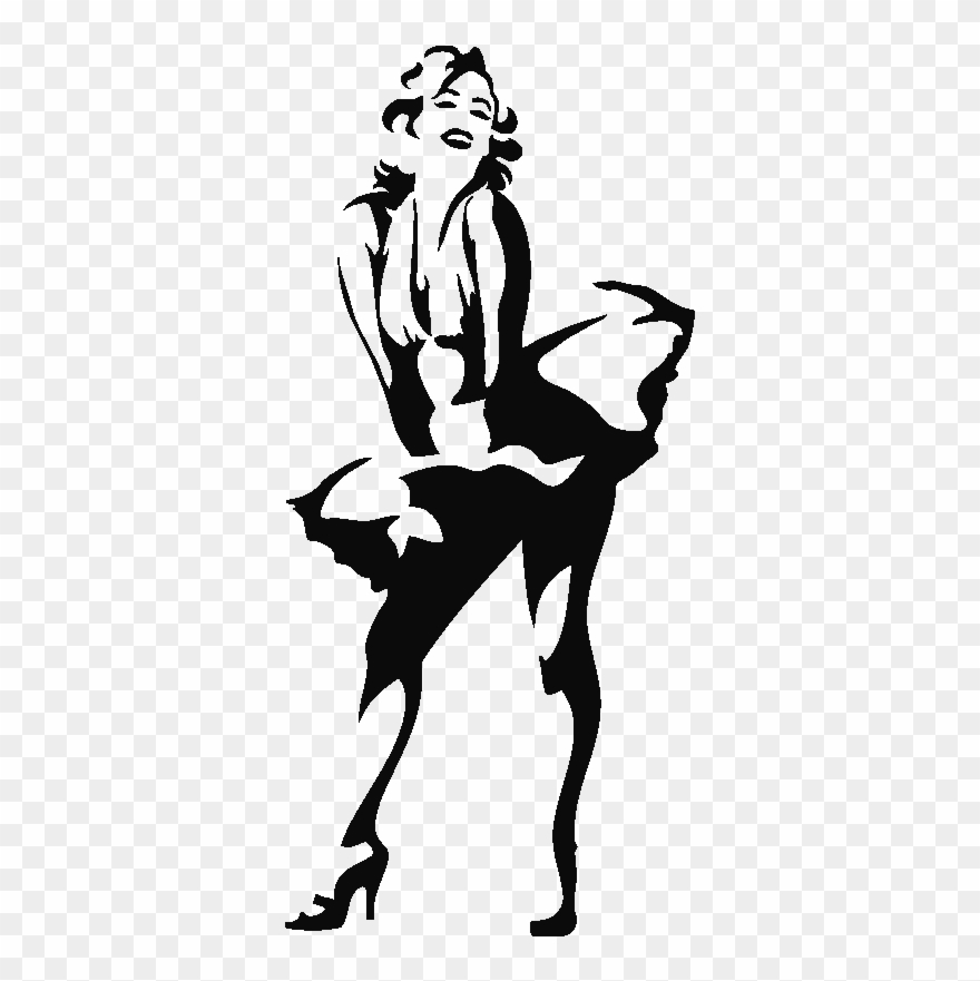 Stickers Muraux Cinéma - Marilyn Monroe Stencil Clipart