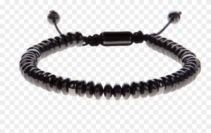 Beaded Bracelet With Hematite And Rhodium Spacers - Bracelet Clipart