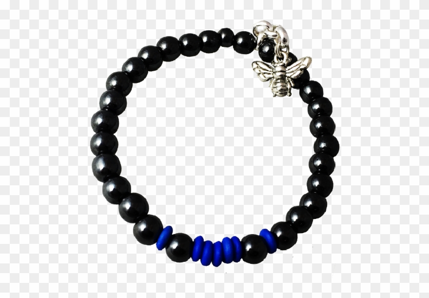 Bracelet Litlle Max- Hématite / King Blue - 27 Bead Mala Clipart